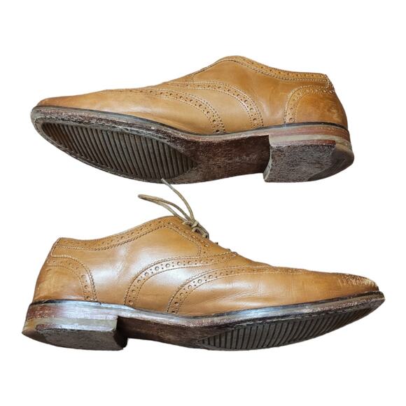Cole Haan Grand OS Wingtip Oxford Leather Dress Shoes Tan Brown Brogue 11.5